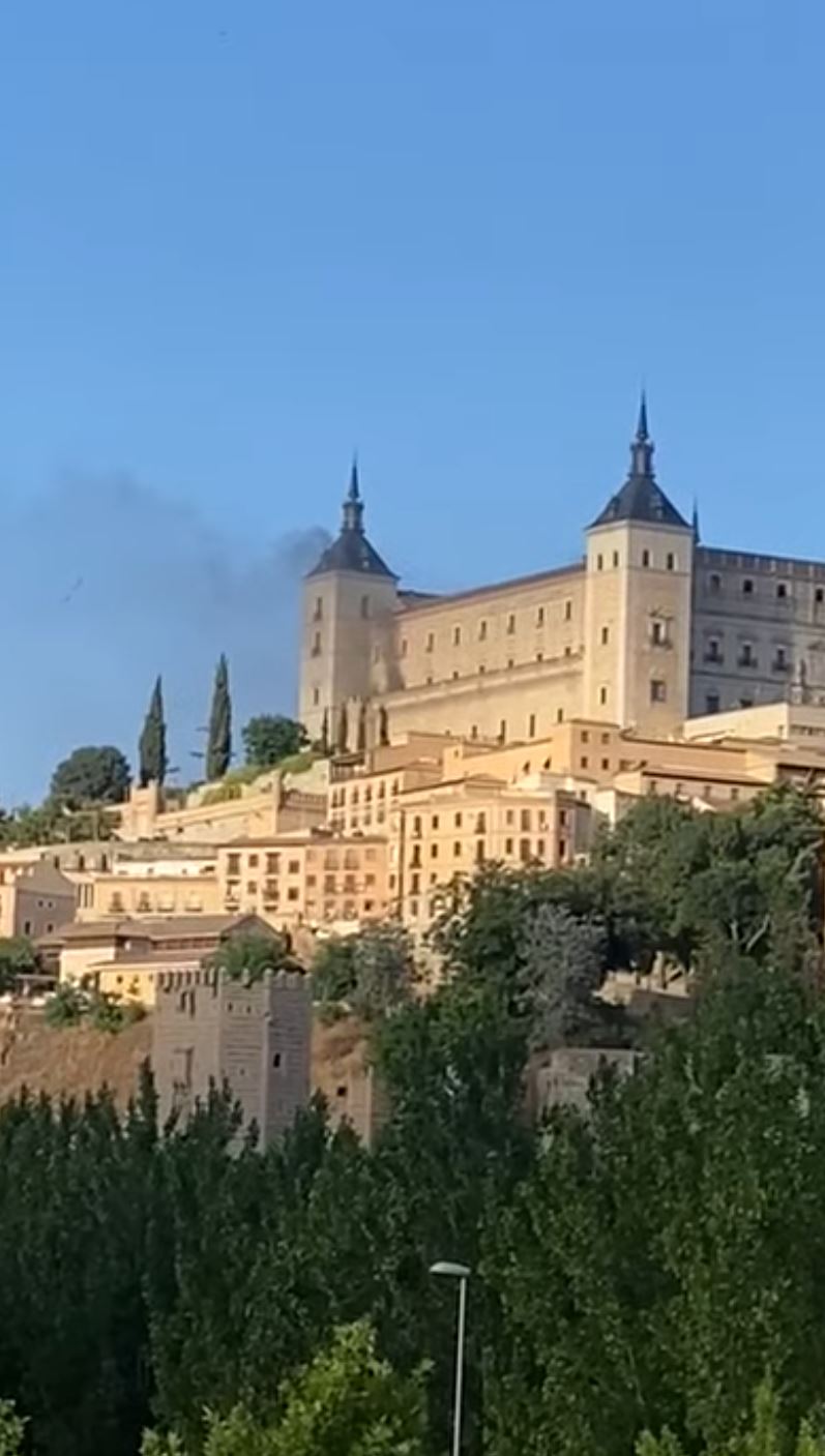 Incendio en la séptima planta del Alcázar de Toledo
